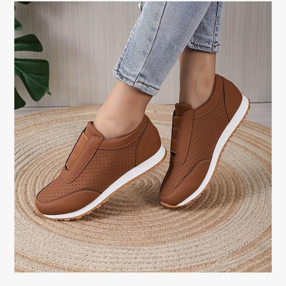 Women's Brown Casual Slip-On Shoes